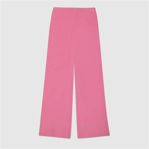 Viscose pant with crystal G in pink 